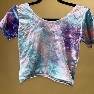 Vintage American Apparel Velvet Tie Dye Crop Size Small